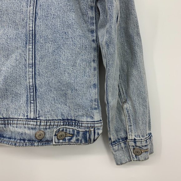 Old Navy Denim Jacket Sherpa Lined Button Light Blue Jean - Picture 11 of 11